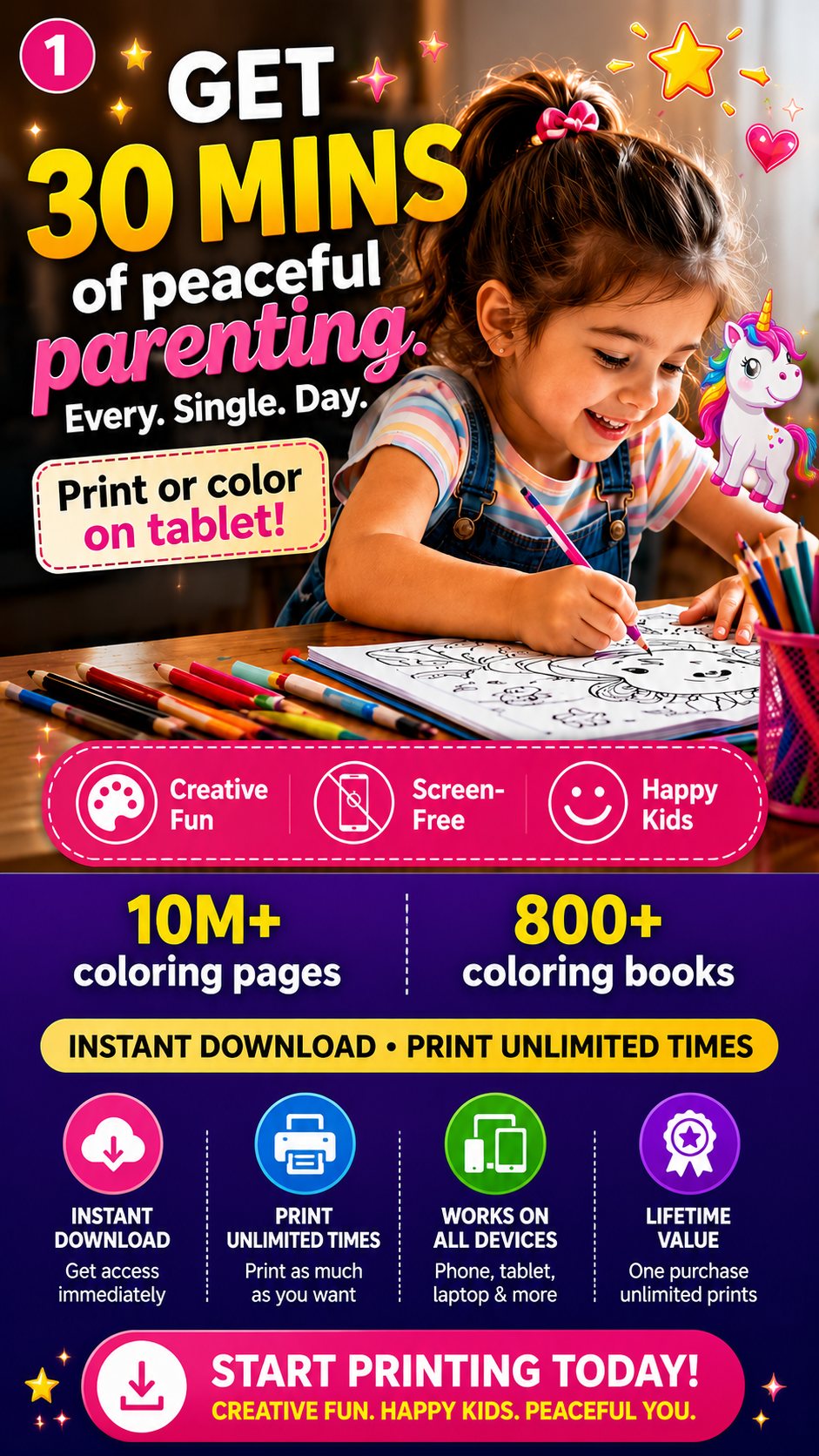 Mother and child enjoying peaceful coloring time with printable pages
